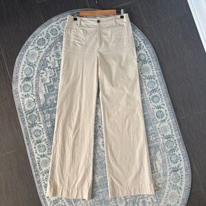 Tall Lizzie high-rise patch-pocket wide-leg pant from J Crew Factory - Natural